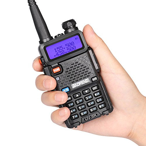 BaoFeng UV-5R UHF VHF Dual Band Two Way Radio Walkie Talkie with 5 Earpieces + 1 Programming Cable, 5 Pack